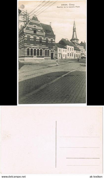 Postkaart Ciney Ciney Quartier de la nouvelle Poste 1910