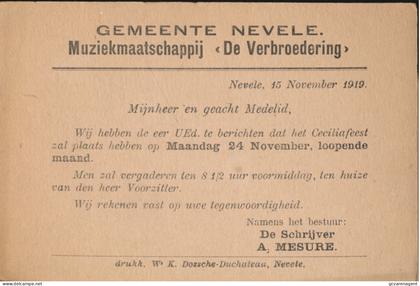 NEVELE   MUZIEKMAATSCHAPPIJ. DE VERBROEDERING