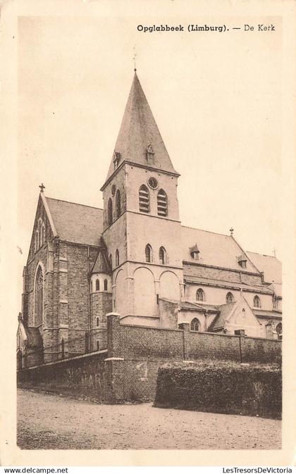 [-5%] BELGIQUE - Opglabbeek - De Kerk - Huis Geurts Horlogemakerij - E. Beernaert - vue générale - Carte postale ancienn