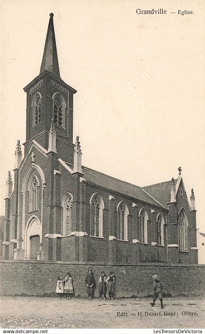 [-5%] BELGIQUE - Grandville - Eglise - Edit H Desart - Oreye - animé - Carte Postale Ancienne
