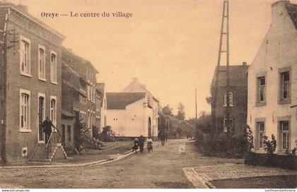 [-5%] BELGIQUE - Oreye - Le centre du village - Carte postale ancienne