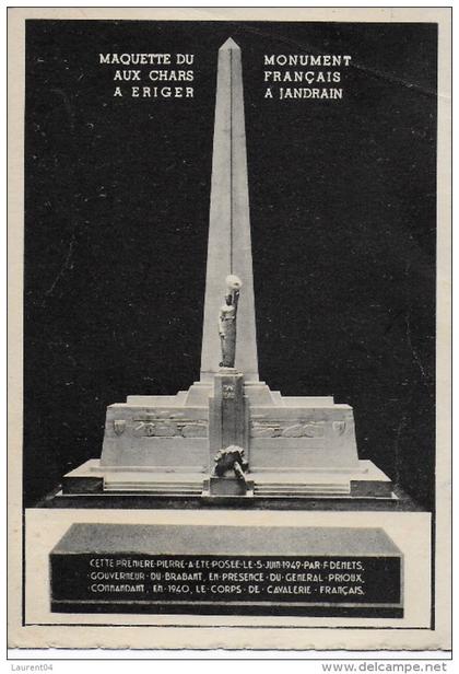ORP-JAUCHE.JANDRAIN.  MAQUETTE DU MONUMENT AUX CHARS FRANCAIS A ERIGER A JANDRAIN.