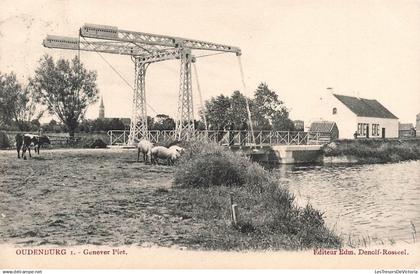 [-10%] BELGIQUE - Oudenburg - Genever Piet - Ed Edm Denolf Rosseel - Pont - Pâturage - Rivière - Carte postale ancienne