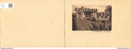 BELGIQUE - Pepingen - Manebroeck - Bâtiment - cheminées - arboré - carte double - Carte Postale ancienne
