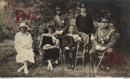 carte photo  1923 Elisabeth van Beieren koning Leopold III Koning Albert I prins Karel en prins Edward.  bruxelles roi