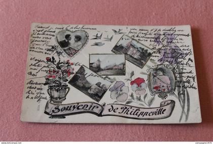 CPA FANTAISIE PAS COURANTE !! PHILIPPEVILLE - SOUVENIR - 3 VUES ( 1909 )