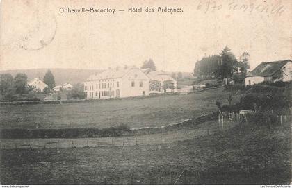 [-5%] BELGIQUE - Tenneville - Ortheuville Baconfoy - Hôtel des Ardennes - campagne - champs - ob 1908 - Carte postale an