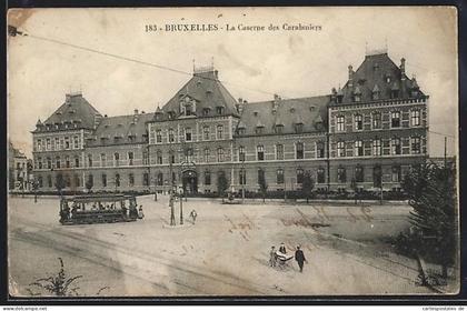 AK Bruxelles, La Caserne des Carabiniers, Strassenbahn