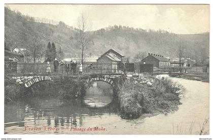 Prayon Trooz. - Passage du Maka [enfants le pont sur panorama vue village maisons ruisseau rivière]