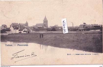 TUBIZE - Panorama   (  ecrit 1902  avec timbre )