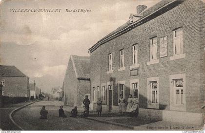 [-50%] Belgique - Villers le bouillet - Rue de l'église - Imprimerie Lizen Guisse - Animé - Carte Postale Ancienne