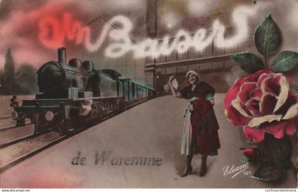 BELGIQUE - Waremme - carte fantaisie - un baiser de waremme - carte postale ancienne -