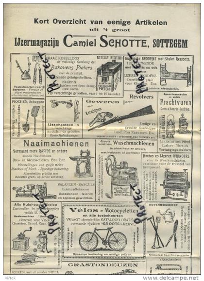 Zottegem :SCHOTTE De groote leeuw  (bakovens- vélo-moto-naaimachine-revolvers-wasmachine-.....(formaat 40 x 22 cm en A4)