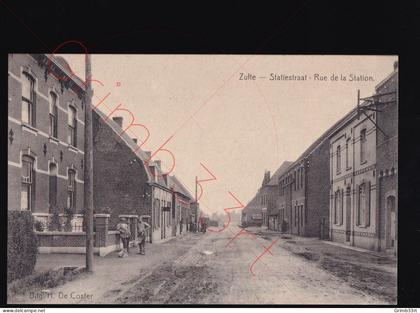 Zulte - Statiestraat - Rue de la Station - postkaart