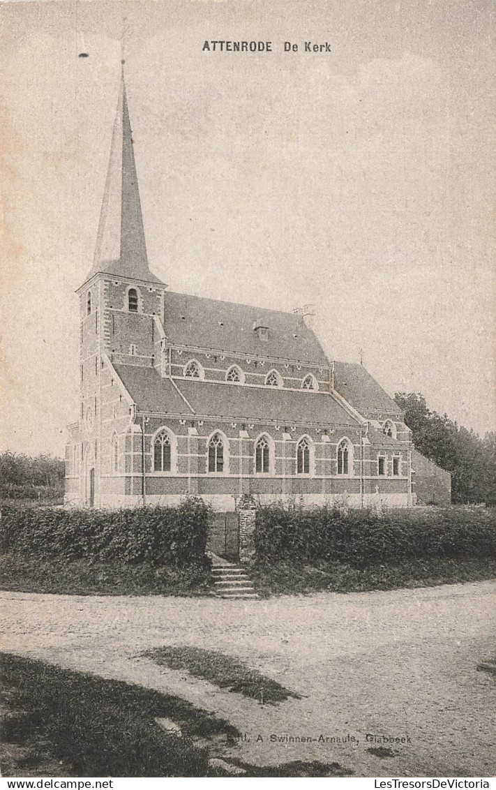 BELGIQUE - Attenrode - de Kerk - église - religion - portail - entrée - Edit A Swinnen Arnauts - Carte Postale Ancienne