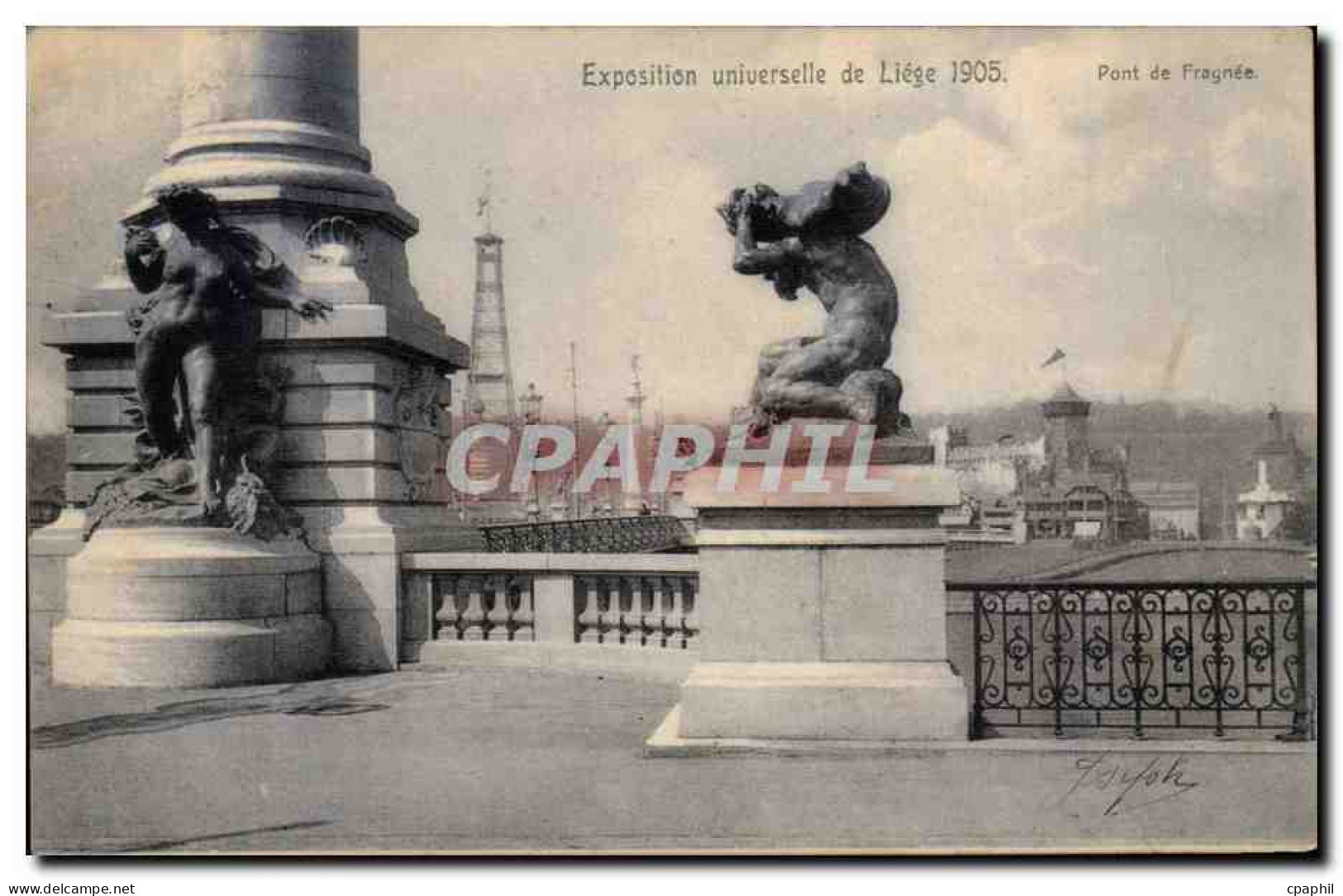 Belgique Belgie Liege CPA Exposition universelle de Liege 1905 Pont de Fragnee