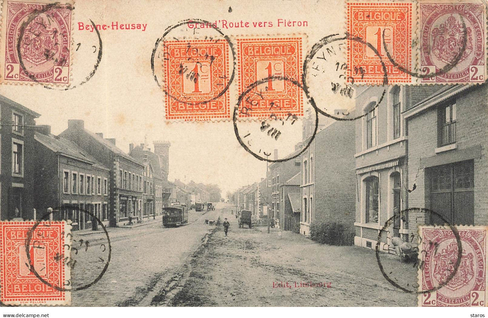 Belgique - BEYNE-HEUSAY - Grand'Route vers Fléron - Tramway