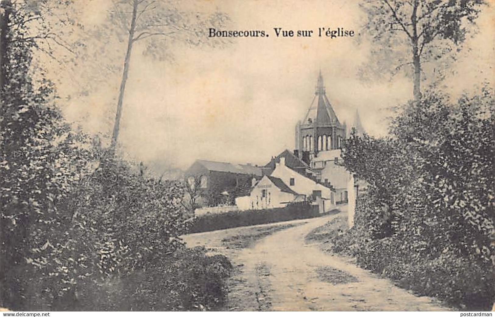 Belgique - BON-SECOURS Péruwelz (Hainaut) Vue sur l'église