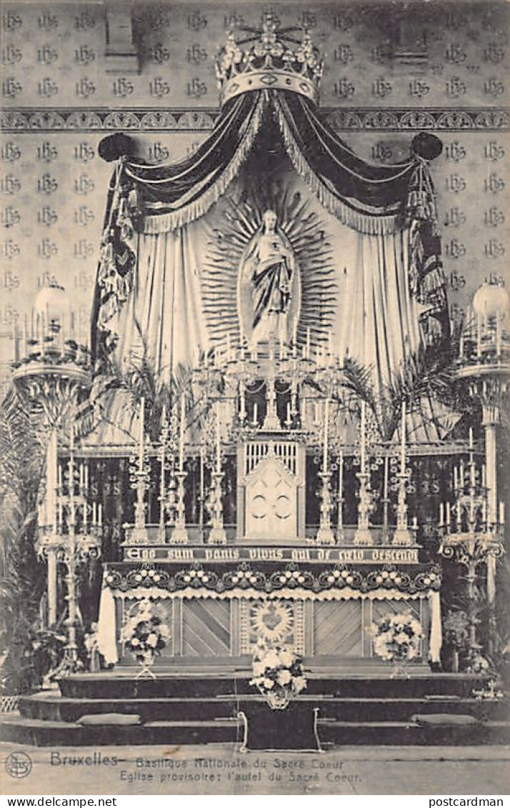 Belgique - BRUXELLES - Basilique Nationale du Sacré-Coeur, église provisoire, l'autel du Sacré-Coeur - Ed. Nels