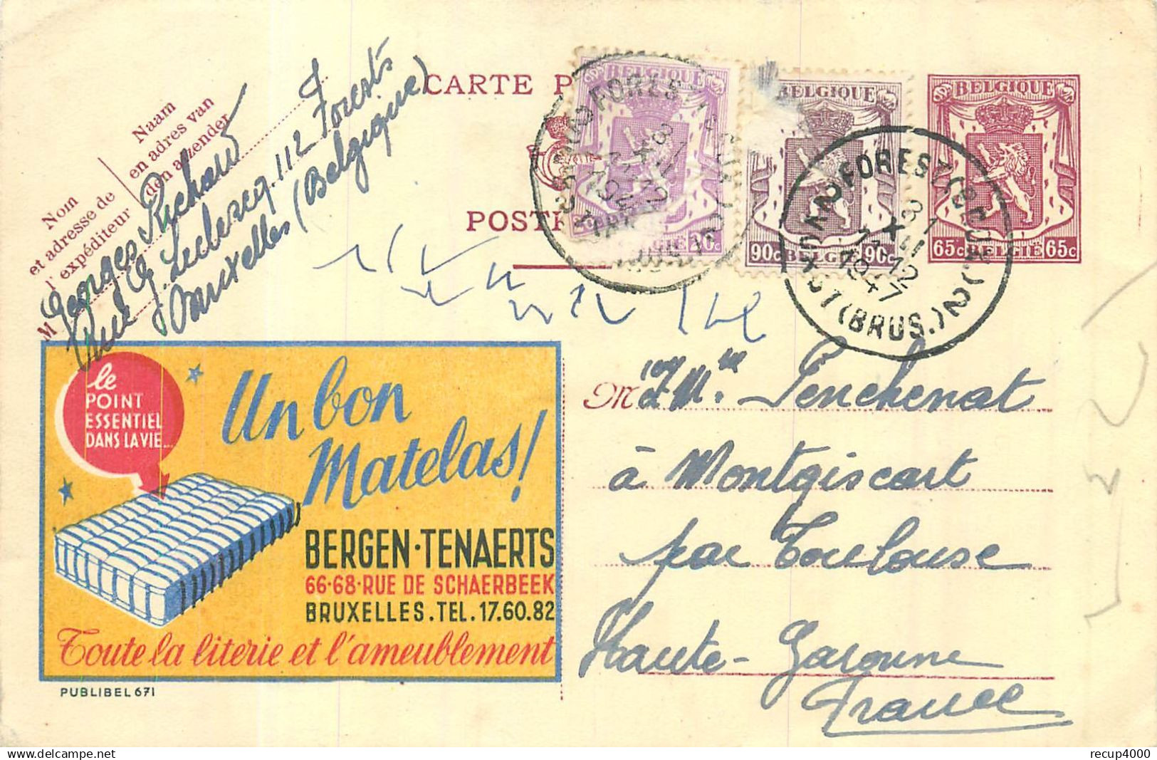 BELGIQUE   BRUXELLES  un bon matelats  BERGEN TEAERTS   2 scans