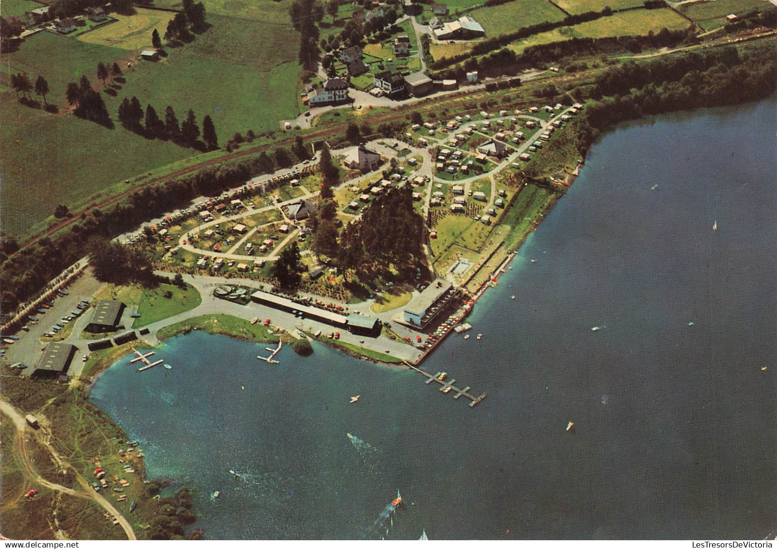 BELGIQUE - Bütgenbach - Lander Eupen - port - vue aérienne - bateau - flot - Carte postale