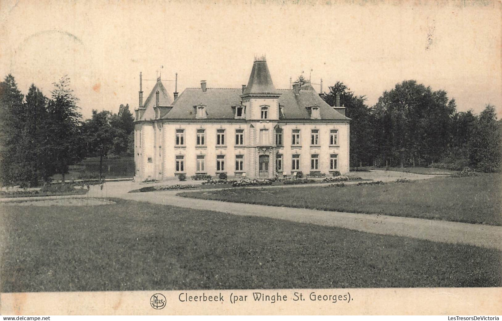 BELGIQUE - Cleerbeek - Winghe St Georges - Ed Nels - oblit 1910 - monument - cour - jardin - Carte postale ancienne