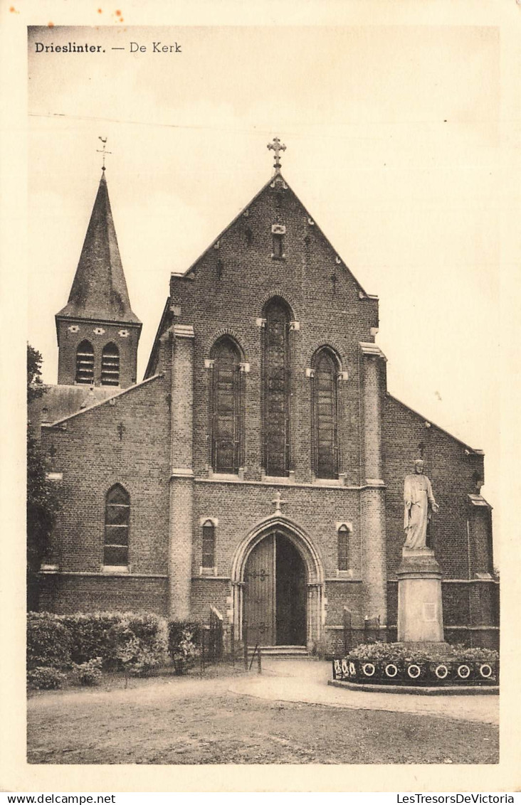 BELGIQUE - Drieslinter - De Kerk - Uitg Raymaekers Leonie - Vue façade - Statue - Monument - Carte Postale Ancienne