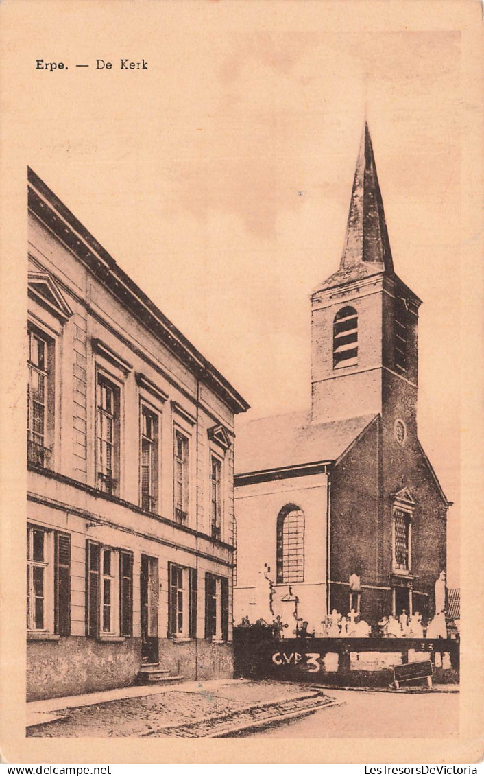 BELGIQUE - Erpe - Kerk - cour - affiche - Fr Lauwereys De met - Carte postale ancienne