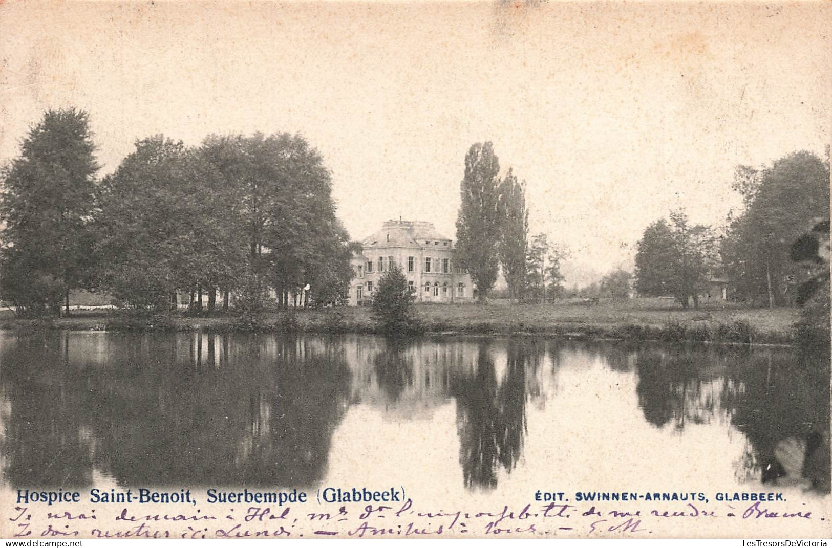 BELGIQUE - Glabbeek - Suerbempde - Hospice St Benoit - Bâtiment - Lac - Bois - Paysage - Carte postale ancienne