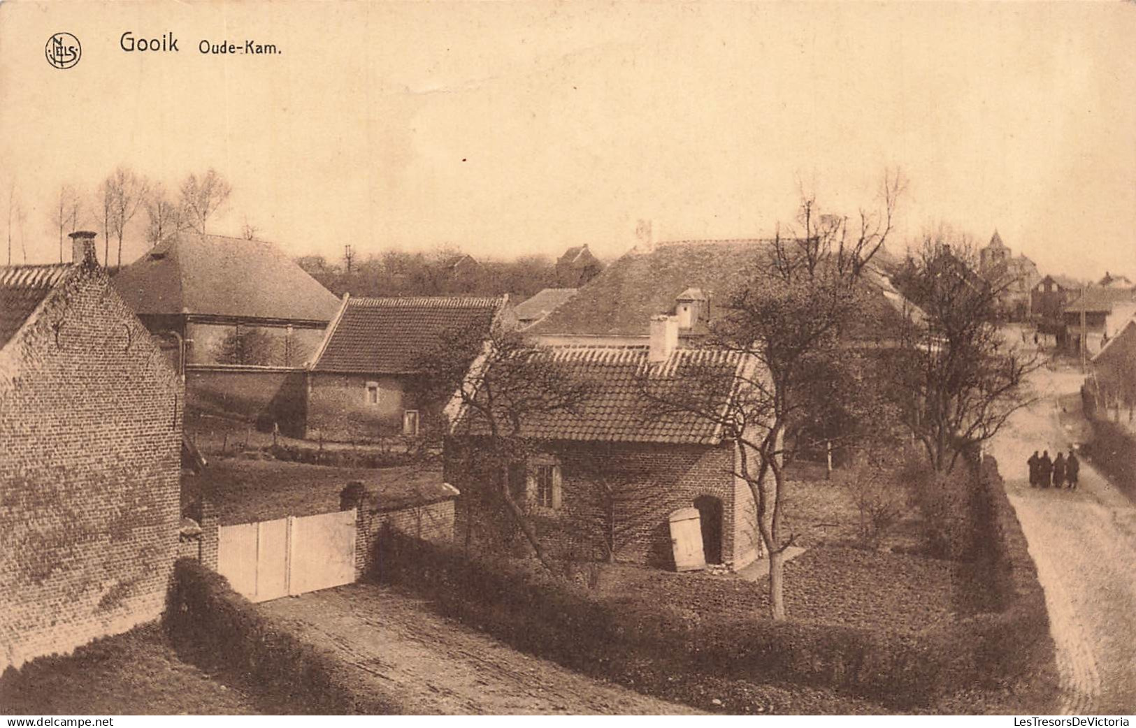 BELGIQUE - Gooik - Oude Kam - Village - Bâtiment - Cour - Campagne - Chemin - Nels - Animé - Carte postale ancienne