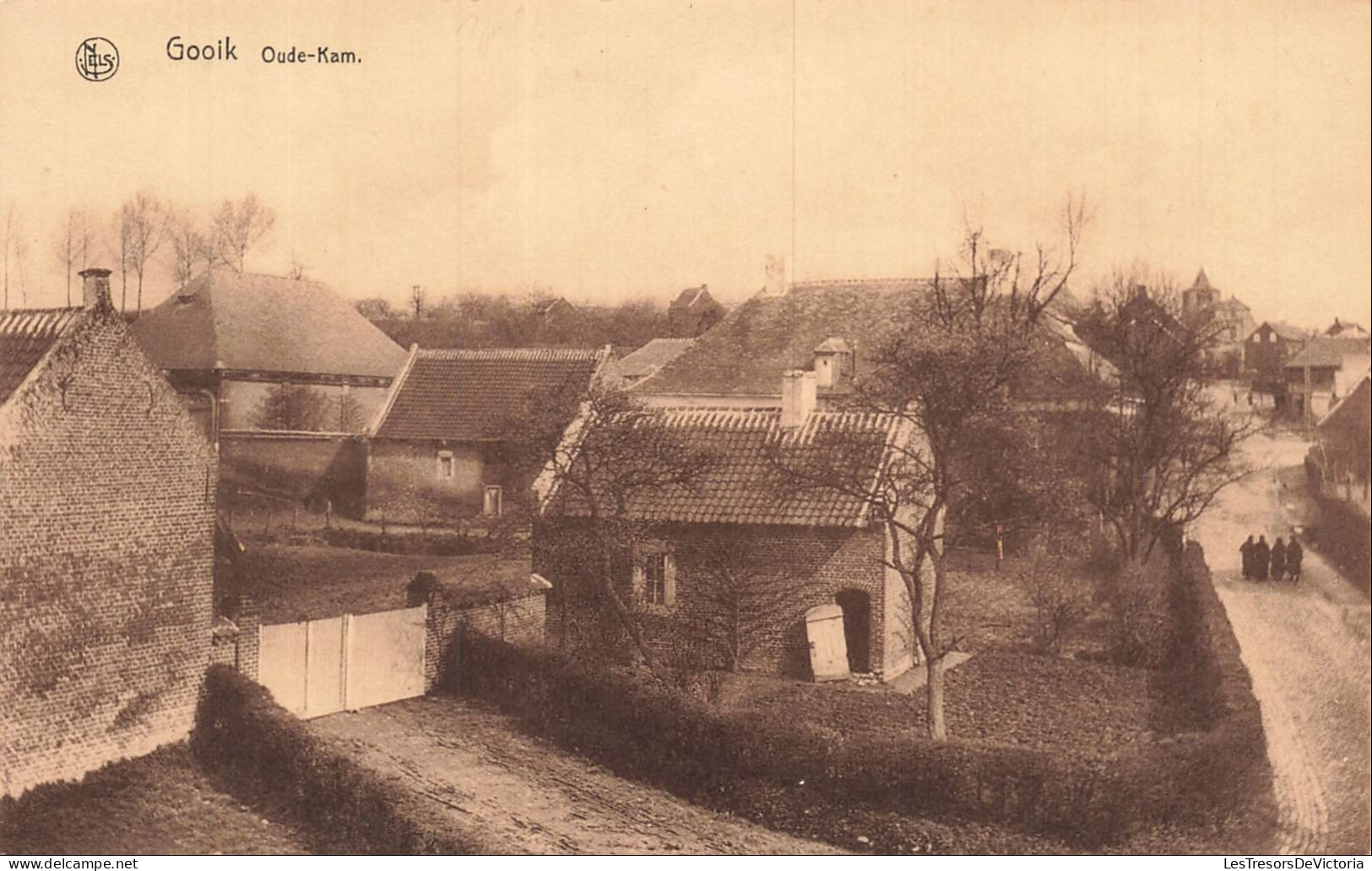 BELGIQUE - Gooik - Oude Kam - Village - Bâtiment - Ferme - Paysage rural - Rue - Animé - Nels - Carte postale ancienne