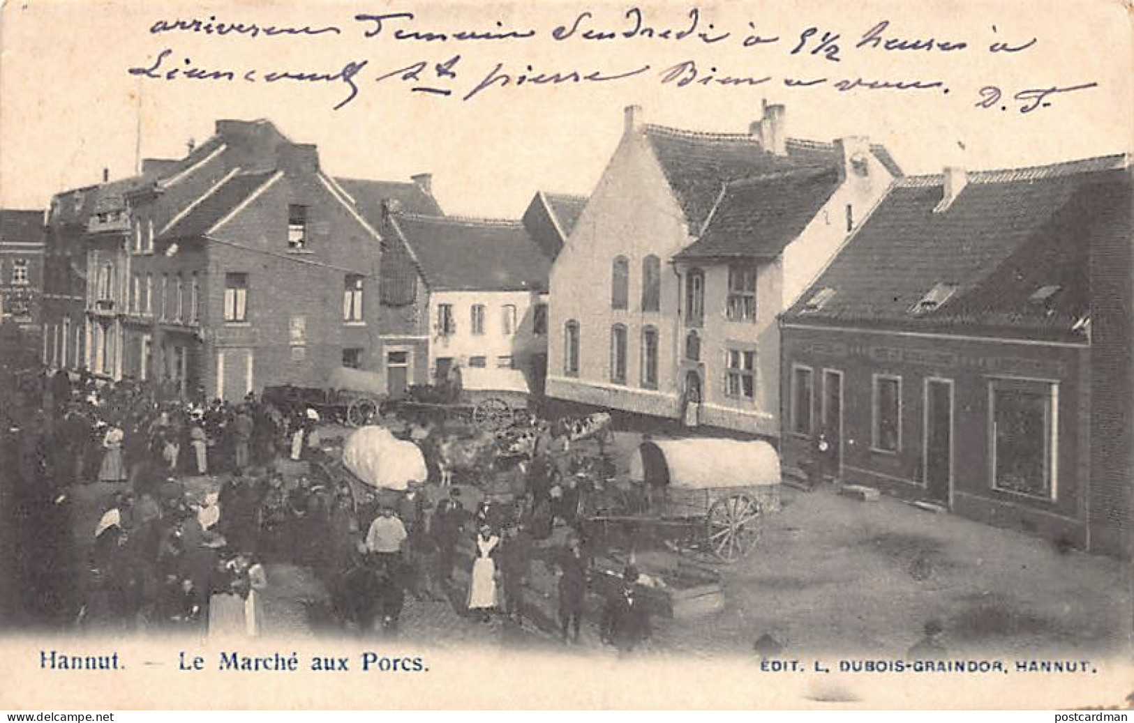 Belgique - HANNUT (Liège) Le marché aux porcs