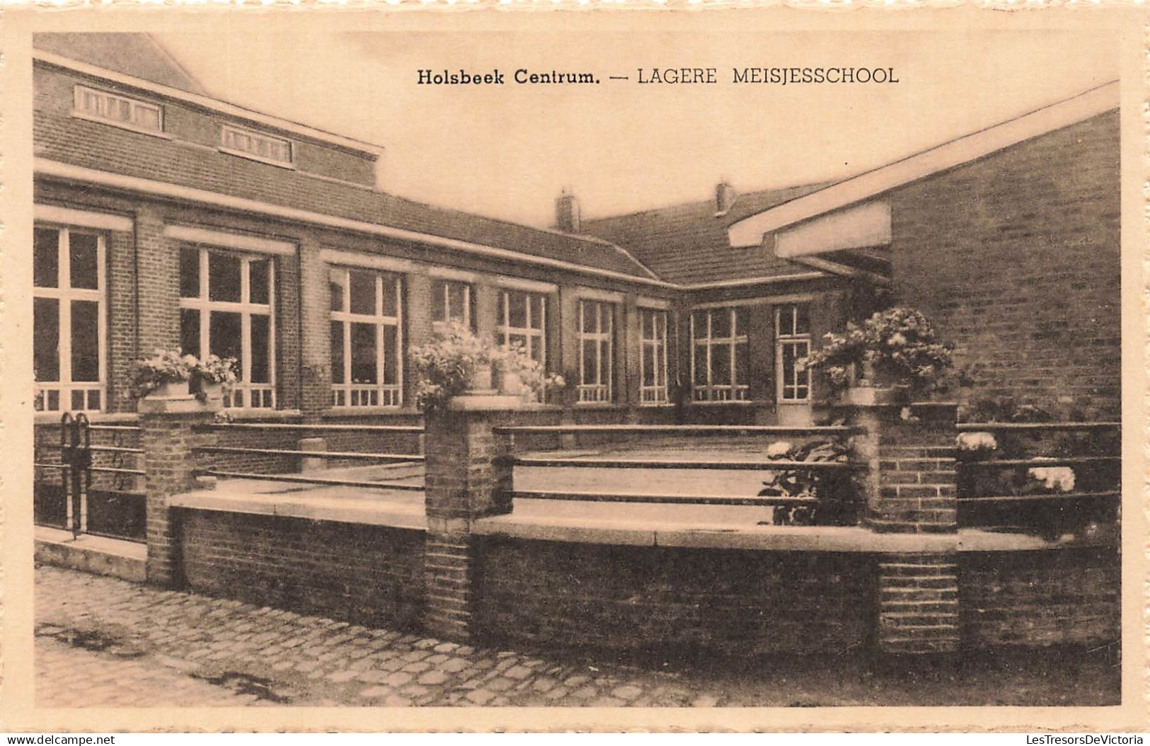 BELGIQUE - Holsbeek - Centrum - Lagere Meisjesschool - Mertens & Zoon - établissement - Carte postale ancienne