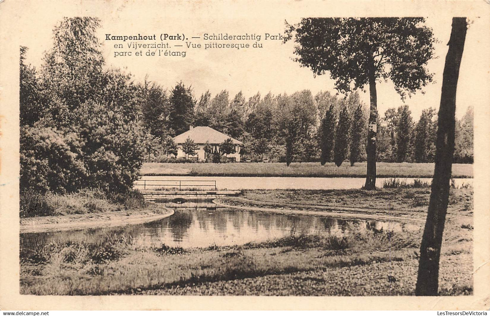 BELGIQUE - Kampenhout - Schilderachtig Park en Vijverzicht - Uitg Louis Hahn Vrebosch - 1949 - Carte Postale Ancienne