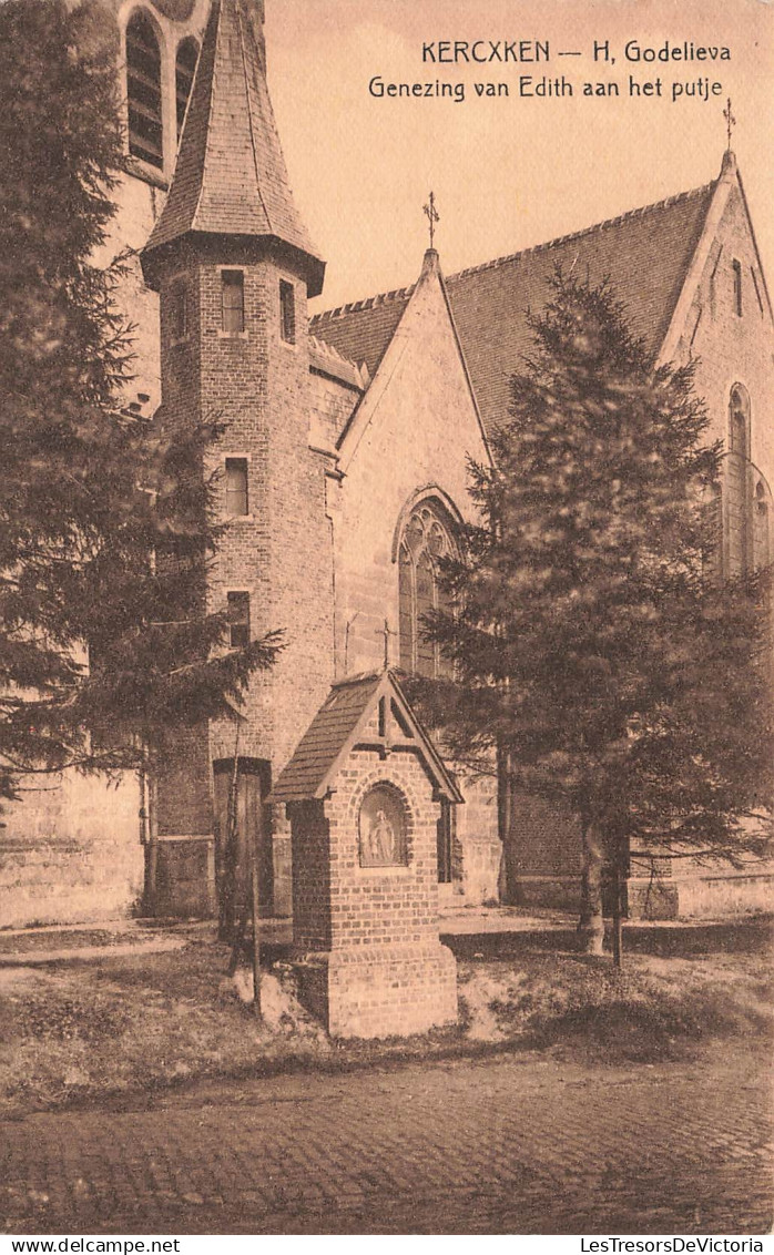 BELGIQUE - Kercxken - H Godelieva - Genezing van Edith annn het putje - vue en façade - Carte Postale Ancienne