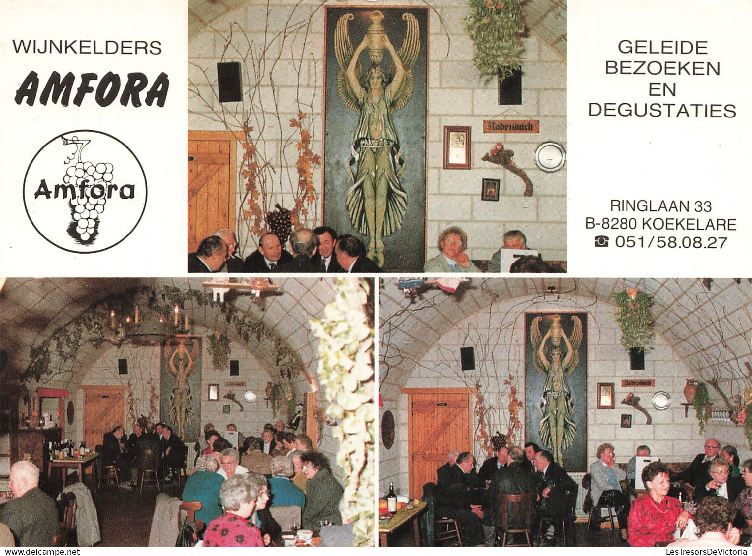 BELGIQUE - Koekelare - Wijnkelders Amfora - Geleide bezoeken degustaties - Vin - Statue - Animé - Carte postale