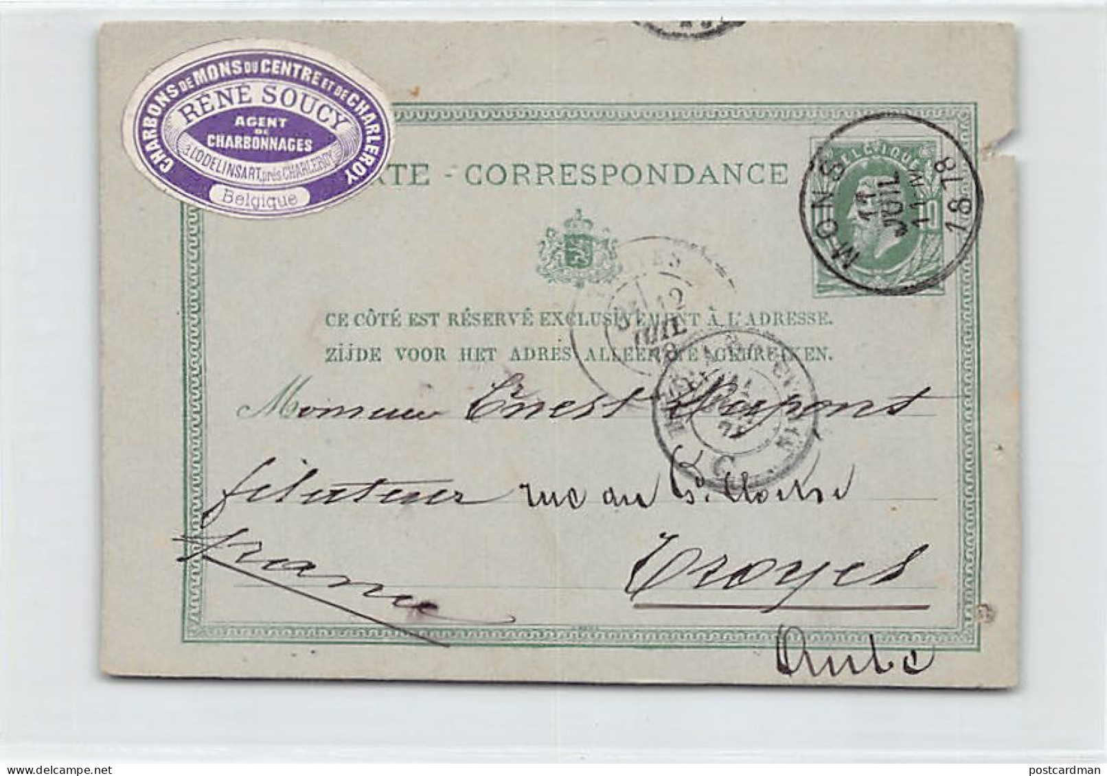 Belgique - LODELINSART (Hainaut) Réné Soucy, Charbons de Mons du Centre et de Charleroy