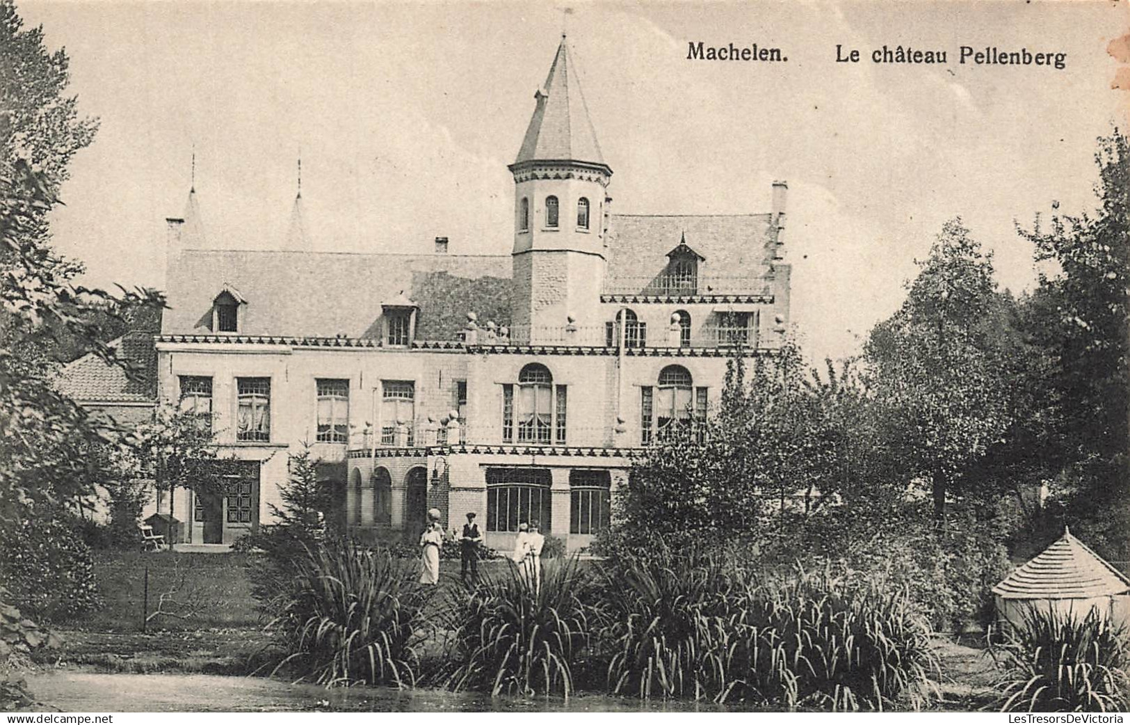 BELGIQUE - Machelen - château Pellenberg - jardin - chaise - cour - animé - Carte Postale Ancienne