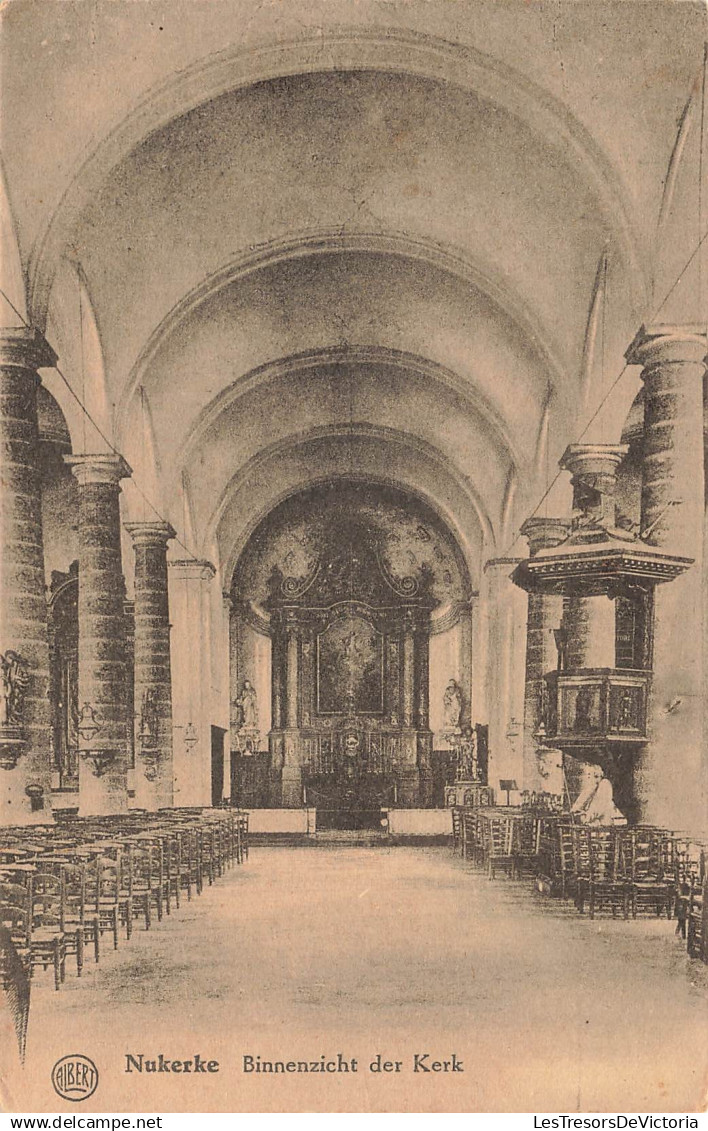 BELGIQUE - Nukerke - Binnenzicht - Kerk - Albert - Hoffmann - oblit 1939 - autel - chaise - Carte postale ancienne