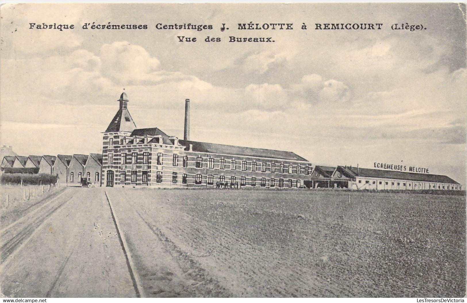 BELGIQUE - Remicourt - Fabrique d'écrémeuses Centrifuges J. Mélotte - Vue des Bureaux - Carte postale ancienne
