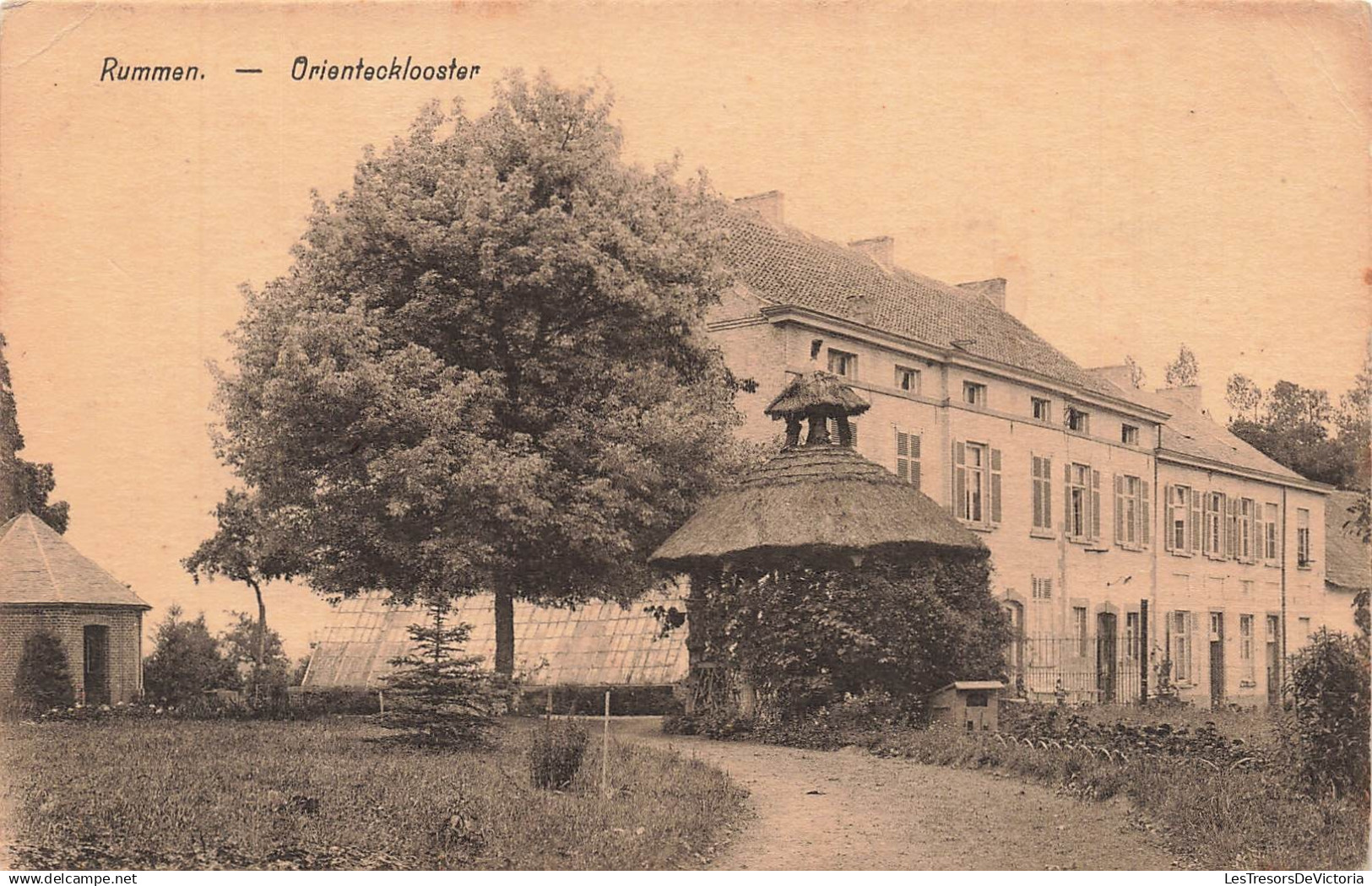 BELGIQUE - Rummen - Orientecklooster - Couvent - Bâtiment - Chaume - Jardin - Ed A Rietjens - Carte postale ancienne