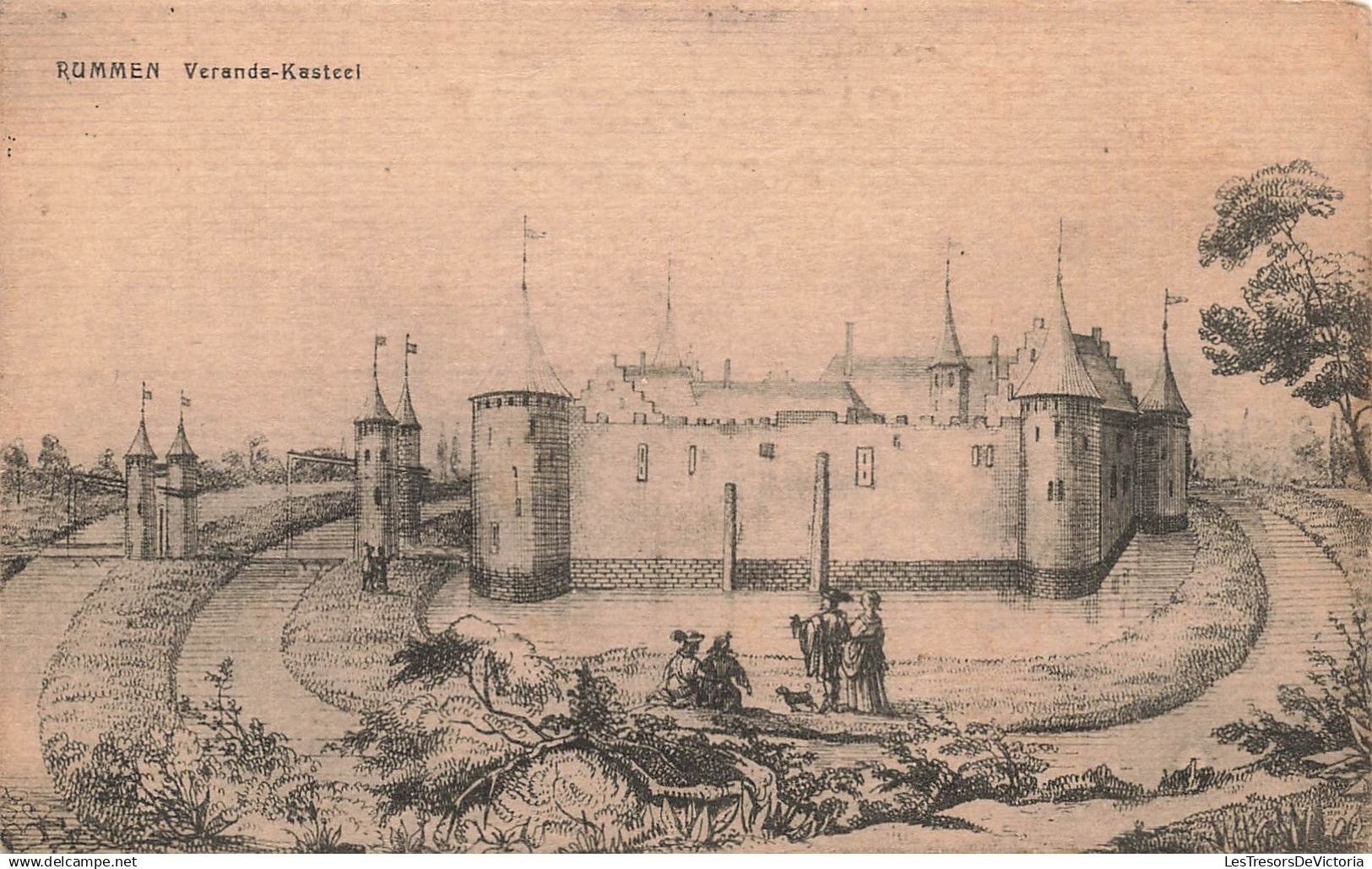 BELGIQUE - Rummen - Veranda Kasteel - Château - Architecture - Pont - Flèche - Illustration - Carte postale ancienne