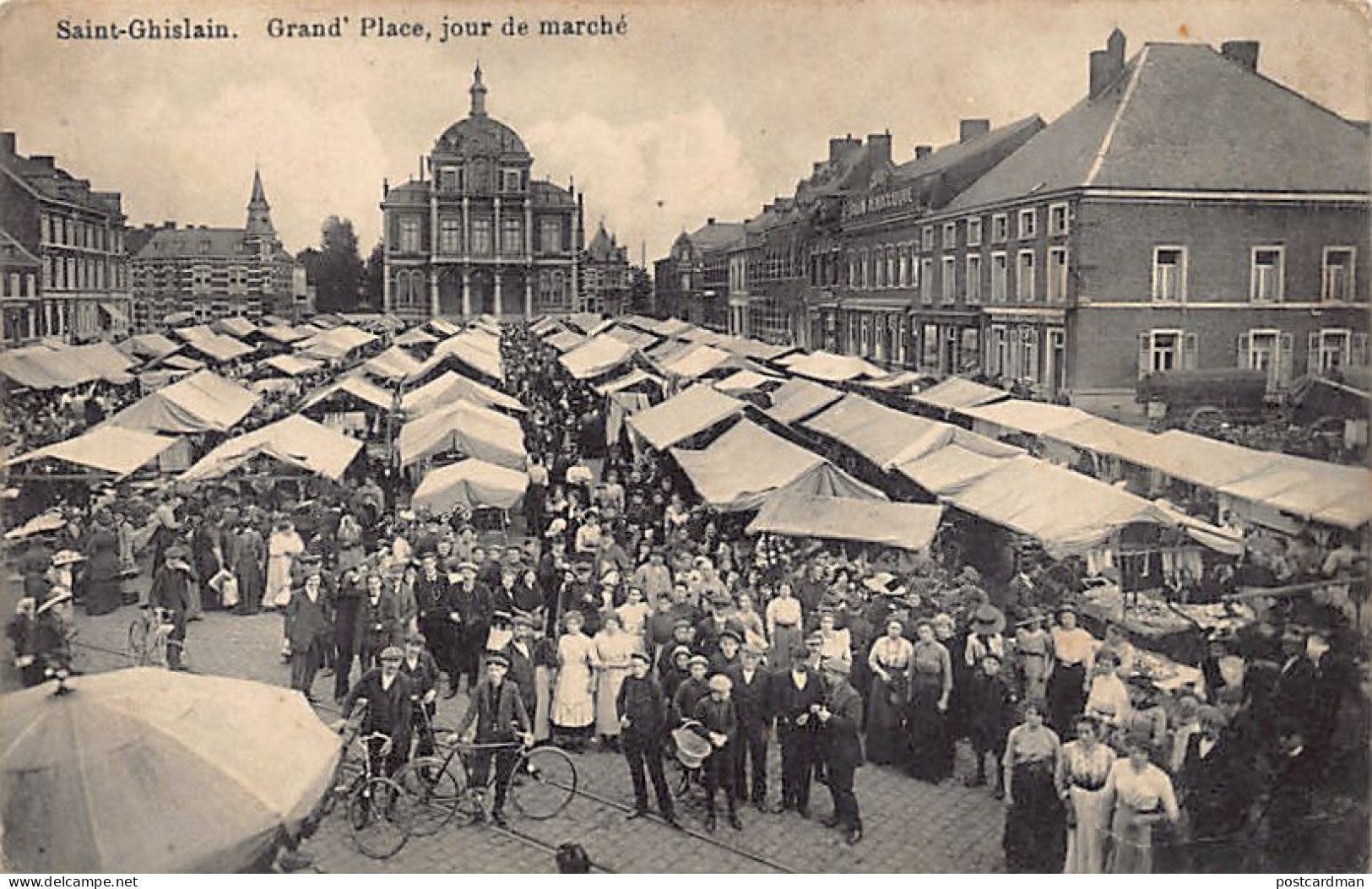 Belgique - SAINT-GHISLAIN (Hainaut) Grand'Place - Jour de marché