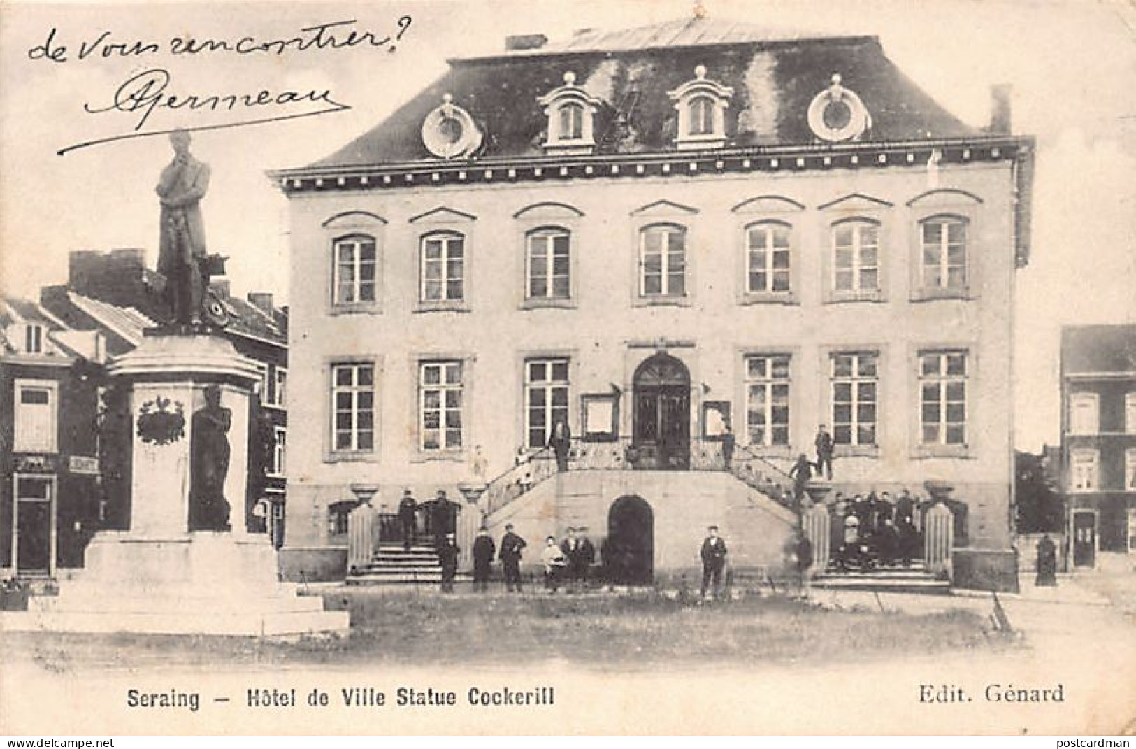 Belgique - SERAING (Liège) Hôtel de Ville - Statue Cockerill