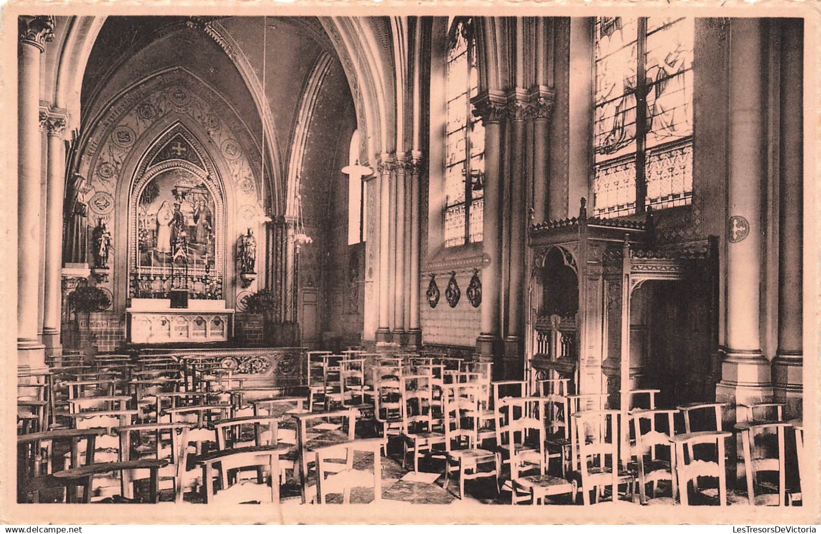 BELGIQUE - Sint Kwintens Lennik - Virgo immaculata - chapelle - autel - chaise - Nels Thill - Carte Postale Ancienne