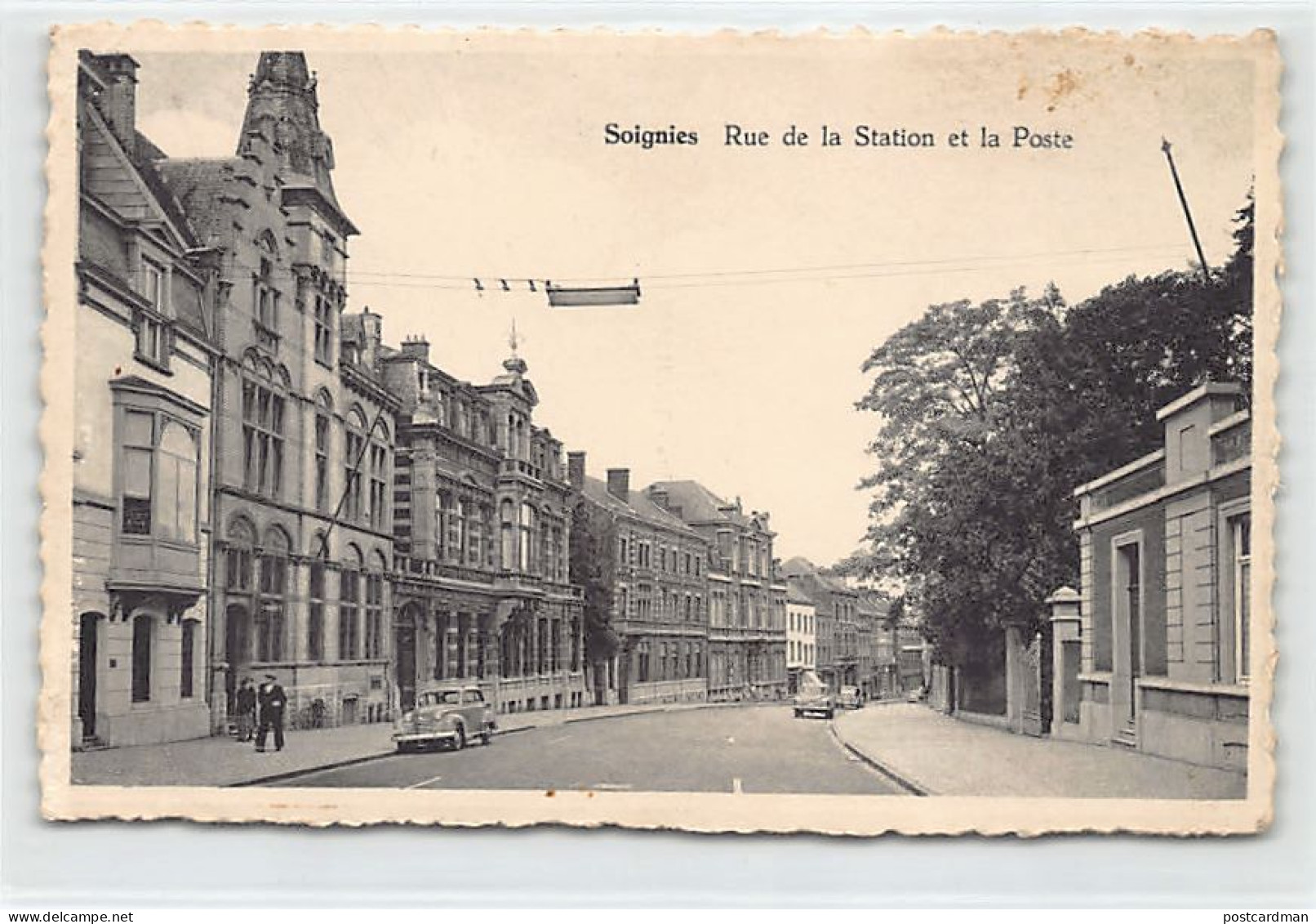Belgique - SOIGNIES (Hainaut) Rue de la Station et la Poste