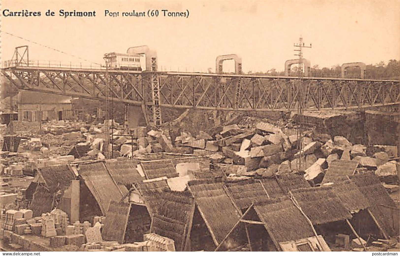 Belgique - SPRIMONT (Liège) Carrière - Pont roulant de 60 tonnes