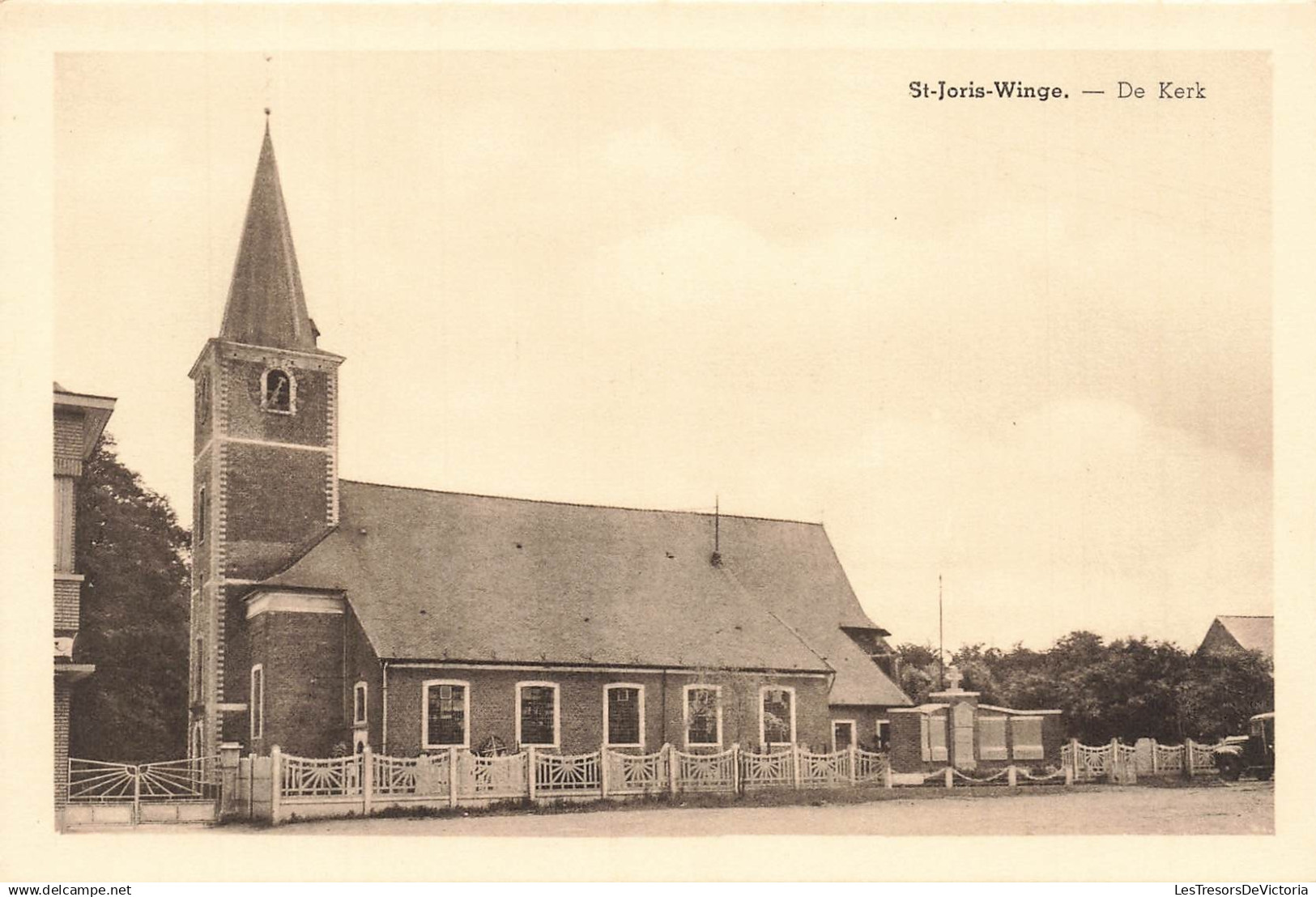 BELGIQUE - St Joris Winge - de Kerk - église - religion - portail - Uitg Wertoy Schilder - Carte Postale Ancienne