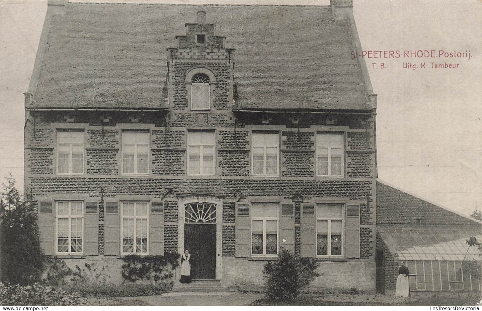 BELGIQUE - St Peeters Rhode - Postorij - Presbytère - porte - entrée - animé - Uitg K Tambeur - Carte postale ancienne