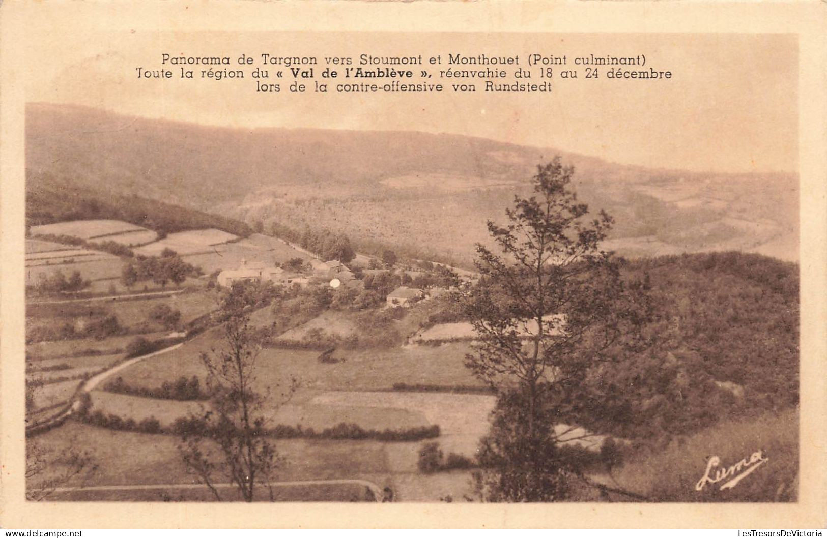 BELGIQUE - Stoumont - Panorama de Targnon vers Stoumont et Monthouet - Carte postale ancienne